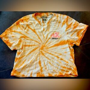 Reef XS boxy Orange and White Tie-Dye Tee